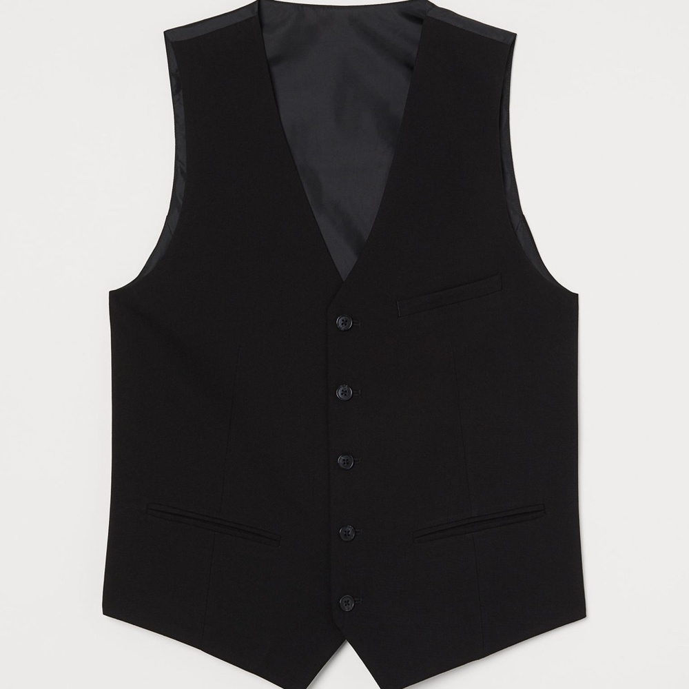Black Slim Fit Vest